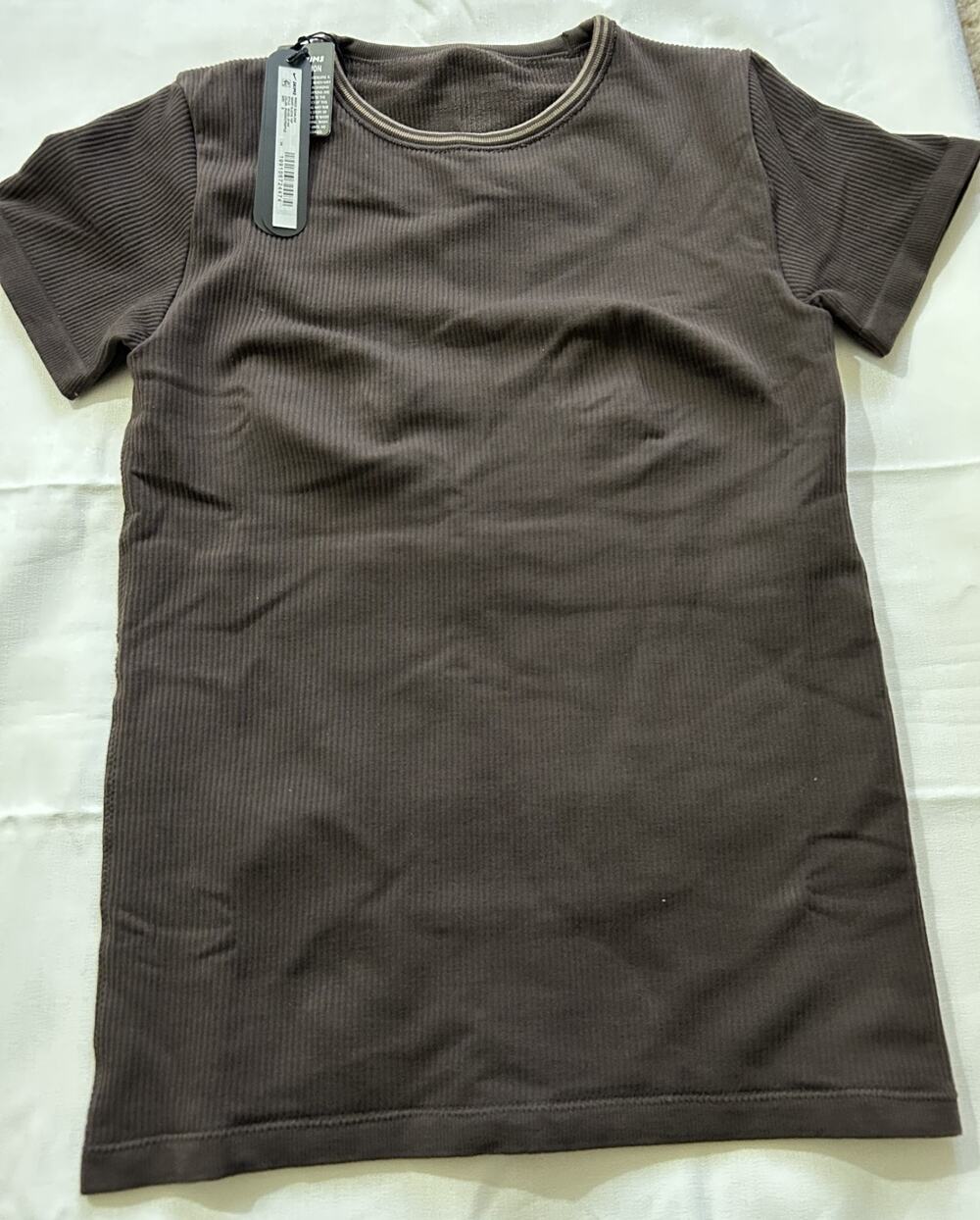 NEW Nike X Skims Ribbed Seamless Phoenix Truffle Top Brown Small